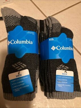 Columbia Men’s Black & Gray Crew Socks – 8 pair (2 Packs of 4)